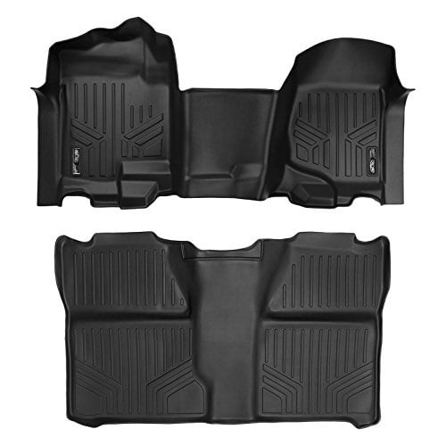 07-14 MAX LINER A0296//B0020 MAXFLOORMAT Floor Mats for Silverado//Sierra 1500 Crew Complete Set 1pc Front Row 07-13 2500//3500 Black